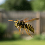 Deutsche Wespe (Vespula germanica) 3 Deutsche Wespe im Flug