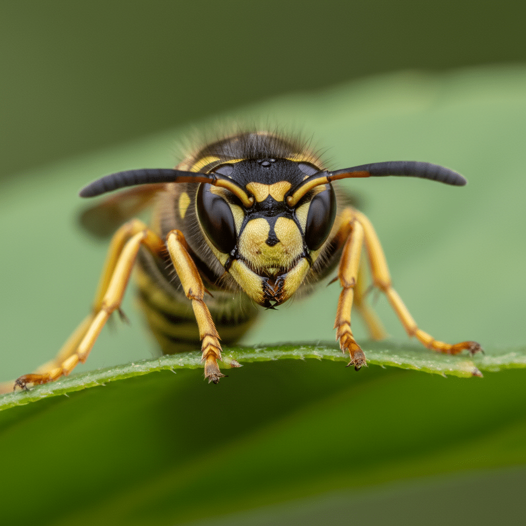 Norwegische Wespe Nahansicht