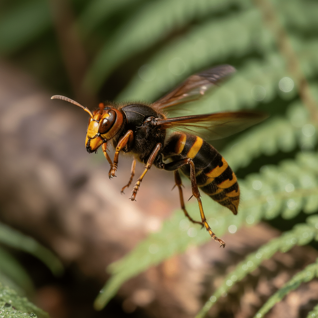 Asiatische Hornisse (Vespa velutina nigrithorax) 1 Ultra detailed macro shot of the Asian hornet Ves 1